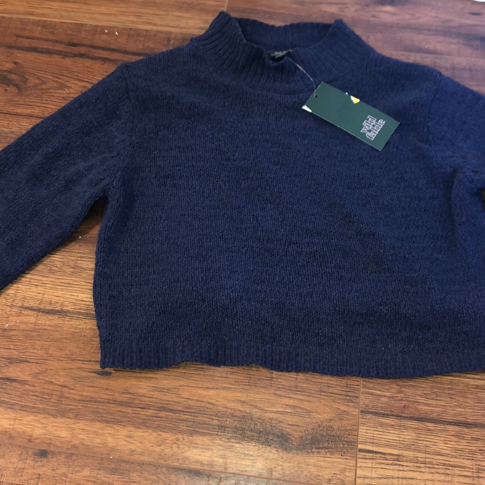 Blue high neck